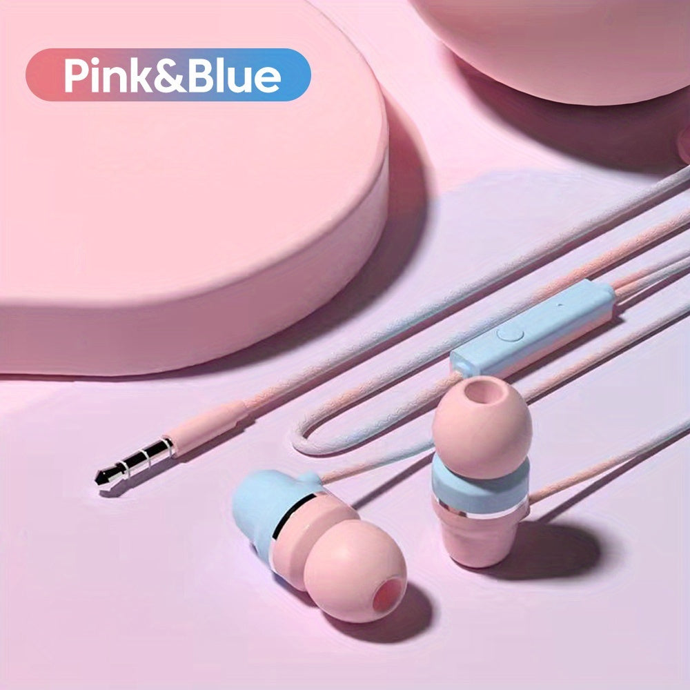 3.5mm In Ear Wired Headphones HiFi Dual Colors Earphones with Microphones Headsets for Cellphones Laptop Tablet PC Computer Earbuds