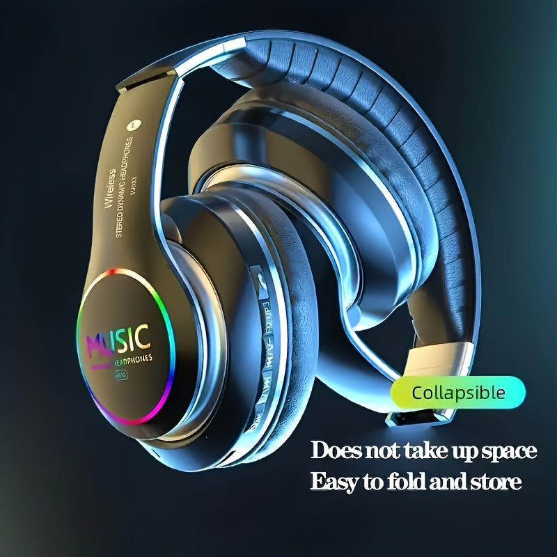 New Wireless Headphones with Stereo Sound And Noise Cancellation/ Long Battery Life/ Gaming Headphones/ Foldable Design, Perfect for Gifts, Trendy Wireless Over-Ear Headphones.