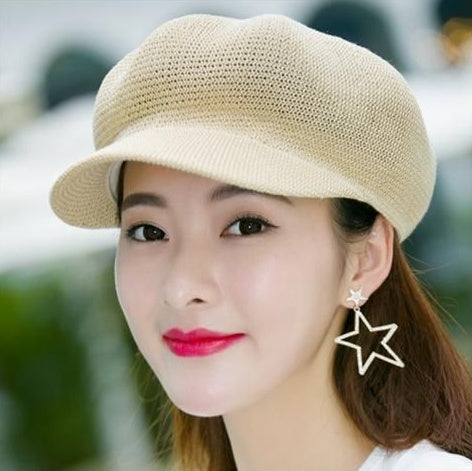 Summer Korean Version Breathable Knit Beret Hat