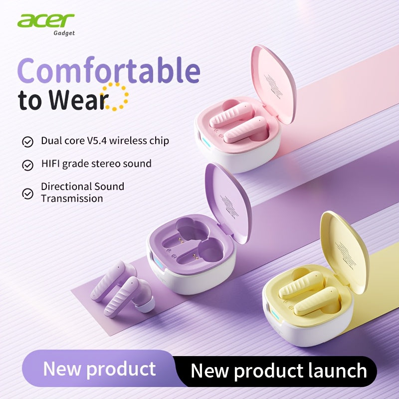 ACER OHR503 Wireless Headphones Offer Extended Standby Time, High-Fidelity Stereo Sound, Smart Noise Cancellation for Calls, Low Latency for Gaming, And a Comfortable Fit Suitable for Travel, Sports, Work, Study