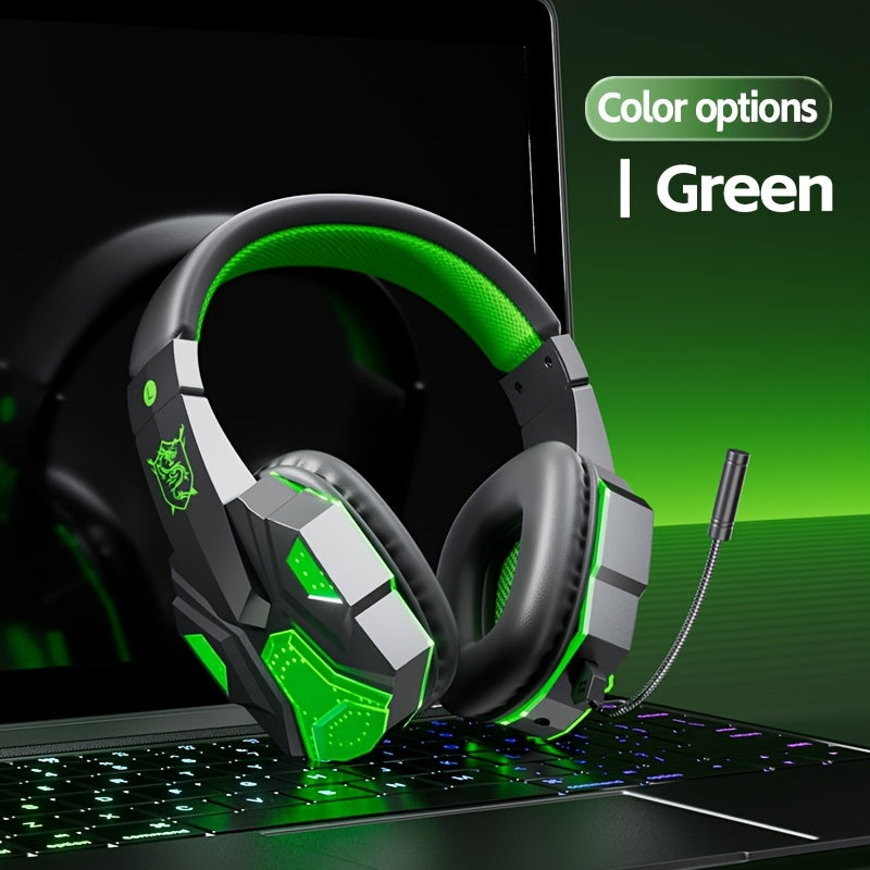 High-Quality Glowing Gaming Headset with Wireless Capabilities, Suitable for Calls, Adjustable, And Allows Seamless Switching Between Wired And Wireless Listening with Physical Noise Cancellation
