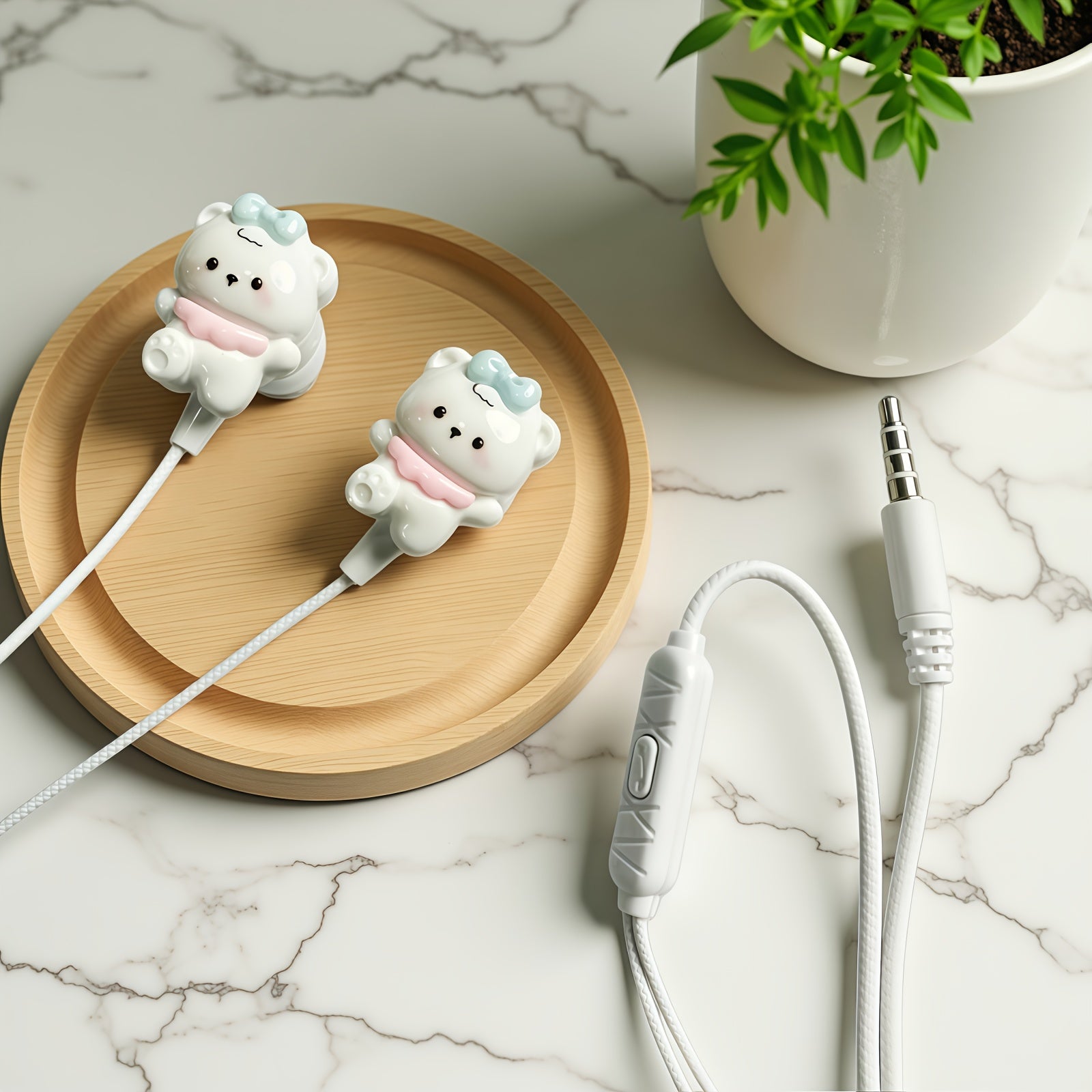 Stylish Cartoon-Themed Wired Headphones Featuring Cute Additions, Offering Excellent Sound Quality for Students. These Headphones Come with a Microphone And Noise-Canceling Capabilities, Making Them Perfect for Holiday Presen