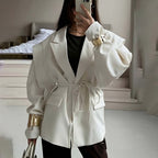 Thin Lace-Up V-Neck Blazer Coat