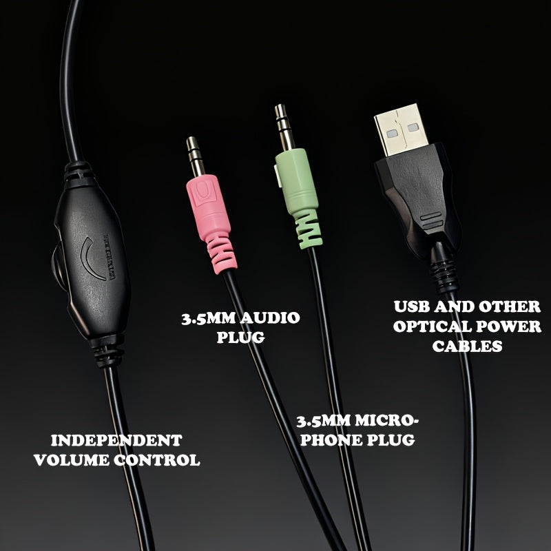 for PS5/PS4/Xbox One Wired Gaming Headphones with Noise Cancelling Headset, - Plug & Play, -Free Cable, Compatible for PC, Online Meetings & Gifts (Call & in-game)