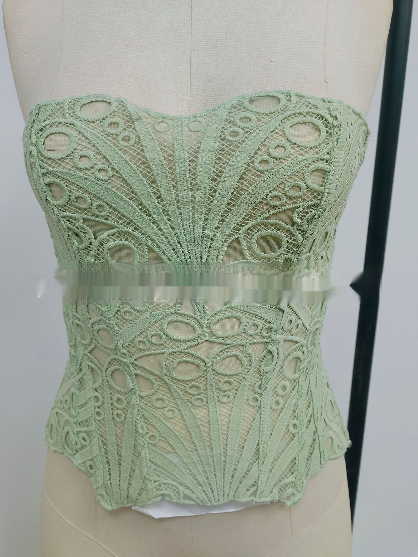 Hollow-Out Lace Corset Top