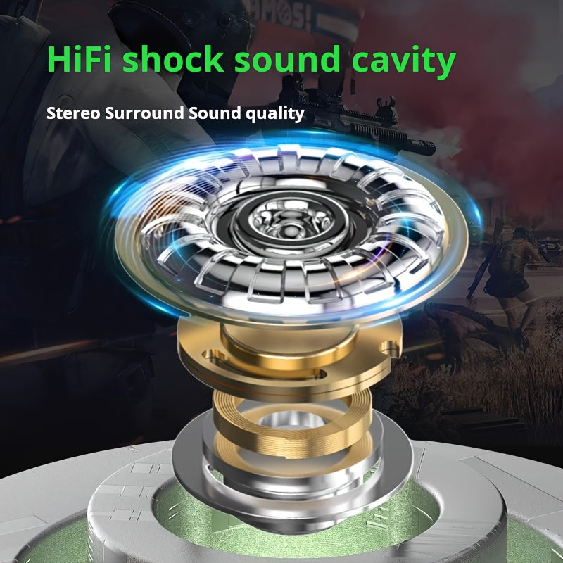 Professional Gaming Headphones | In-ear Wired, Low Latency, High-Definition Calls, Tangle-Free Cable, Microphone with Line Control, 3.5mm Round Jack and Type-C Flat Jack, Suitable for Most Mobile Phones, Ideal for Gaming, Mus