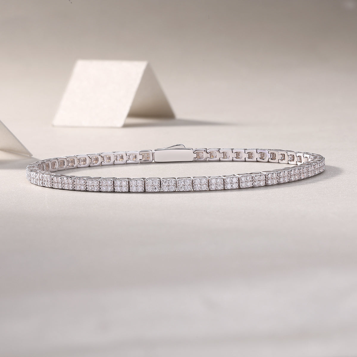 Luxury Delicate Mossan Diamond S925 Silver Tennis Bracelet