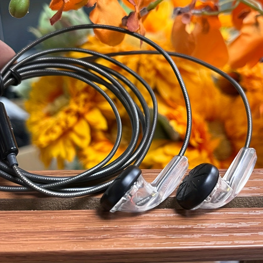 Classic In-Ear Headphones with Microphone, 3.5mm Jack, Push Button Control, No Noise Control, Suitable for Mobile and PC