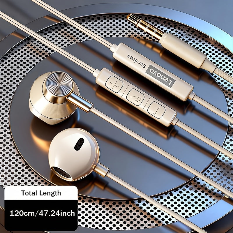 Lenovo Y108 14Mm Titanium Driver Wired Earbuds, Noise Cancelling In-Ear Earphones with Microphone & In-Line Control, Affordable Gaming Headset for Music/Calls/Study, 2025 Trending Comfort Fit Headphones