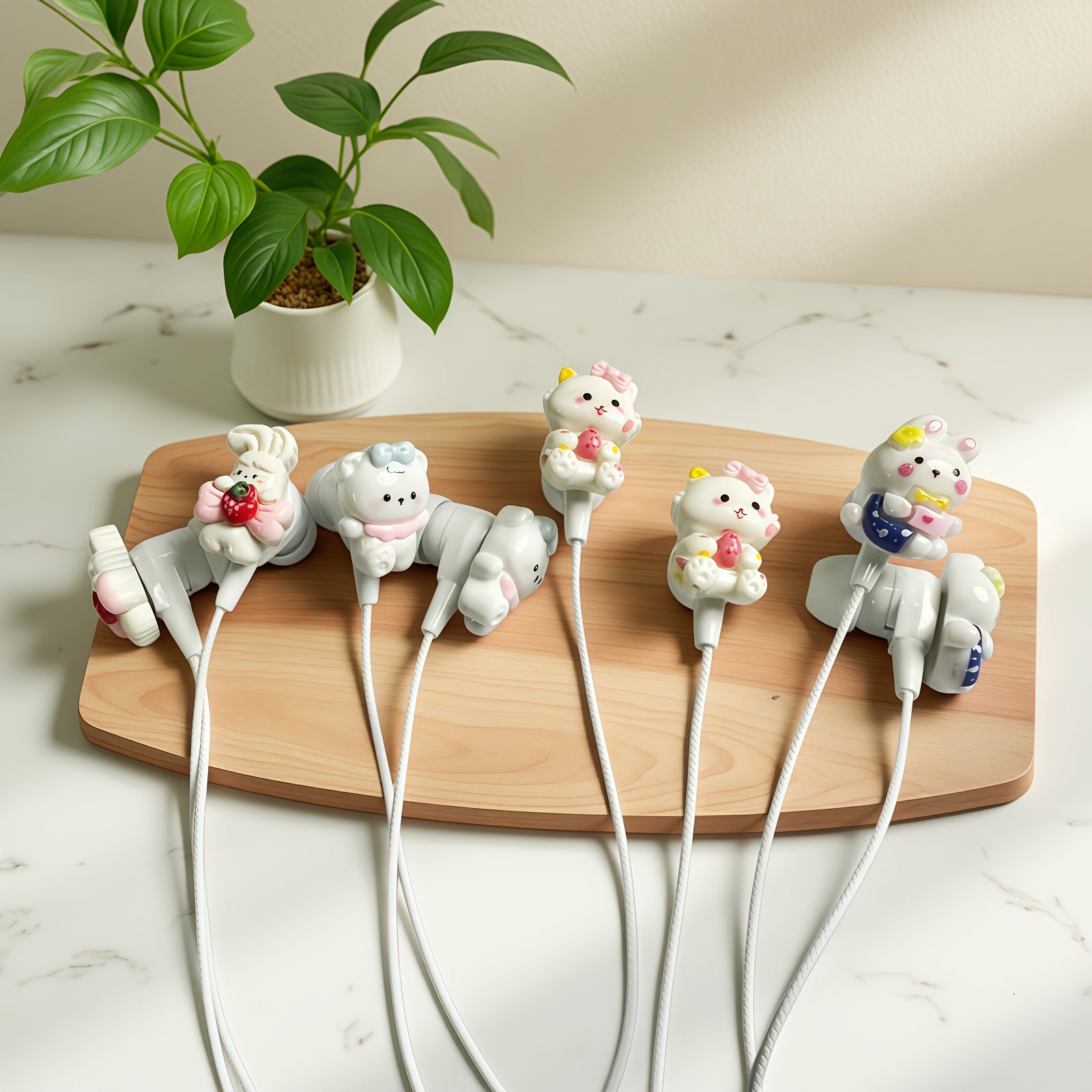 Stylish Cartoon-Themed Wired Headphones Featuring Cute Additions, Offering Excellent Sound Quality for Students. These Headphones Come with a Microphone And Noise-Canceling Capabilities, Making Them Perfect for Holiday Presen