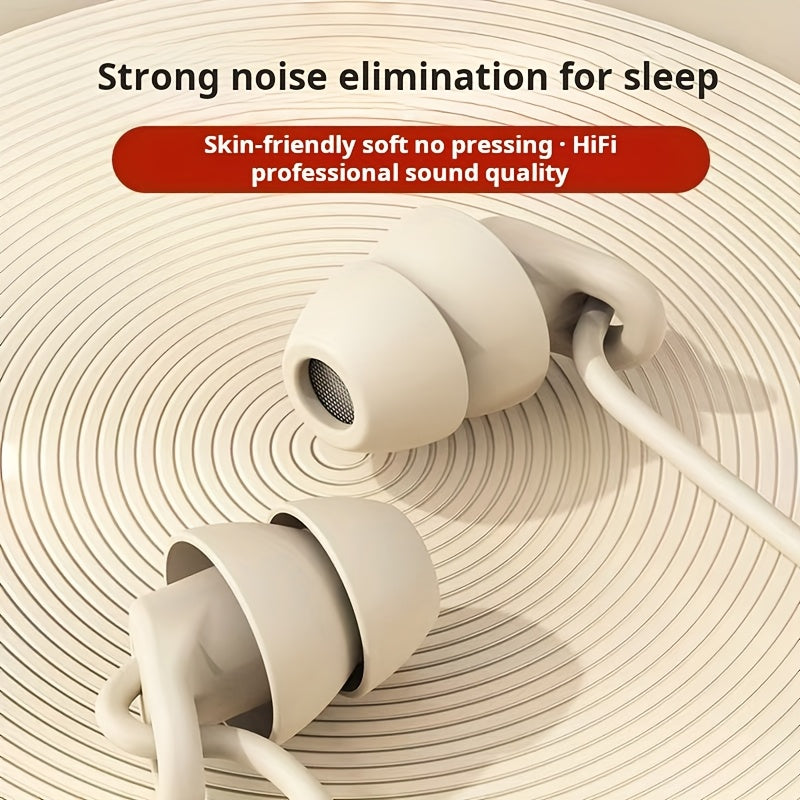ASMR Sleep Aid Wired Earphones, In-Ear Design for Side Sleeping with Sound Isolation And Noise Reduction, Compatible with Phones, Computers, Gaming, Karaoke, Featuring Inline Controls with a Microphone, High Sound Quality, Ca