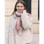 Unisex Pastel Plaid Tassel Shawl Scarf