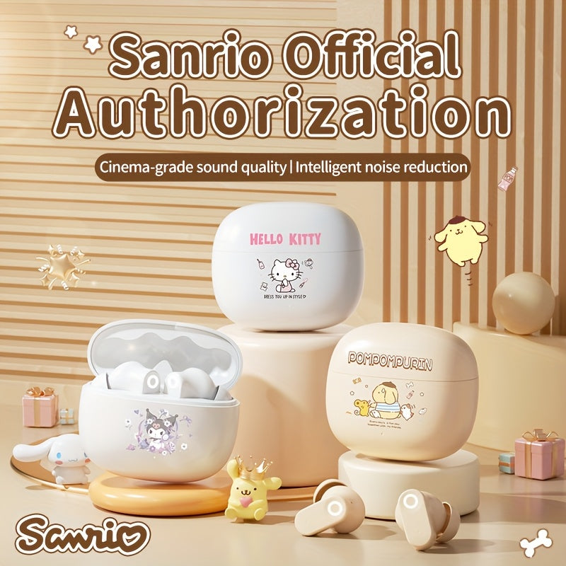 Sanrio In-Ear Wireless Bluetooth Earphones - Pudding Dog & Hello Kitty, Cute and Lightweight for Sports, Exercise, Travel, and Birthday Gifts