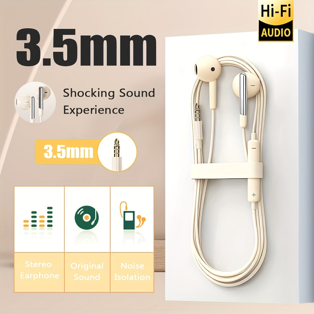 3.5mm Jack In-Ear Wired Headphones, High-Performance Hi-Fi Sound Quality, Powerful Immersive Bass, HD Noise-Canceling Microphone, 0.3ms Low Latency Gaming Headset, Compatible with Mobile Phones and Computers, Ideal Gift for S