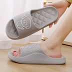Cute Cartoon Dog Summer Non-Slip Rhombus Bathroom Slippers