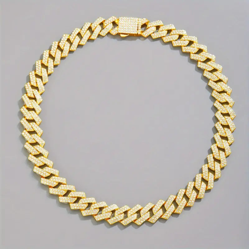 Luxury Iced-Out Cuban Link Mossan Diamond S925 Silver Bracelet