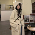 Horn Button Lamb Wool Duffle Coat