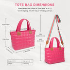 Quilted Puffer Tote Bag with Adjustable Crossbody Strap