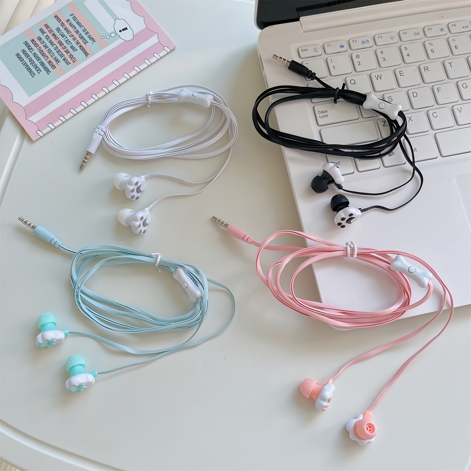 Adorable Cat-Shaped Wired Headphones Featuring a Microphone, Designed for High-Definition Calls on Mobile Phones. These Lightweight Student Headphones Are Compatible with Iphones, Music Players, Laptops, MP3 Devices, And All