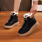 Ins Lace-Up Winter Snow Boots with Warm Fleece Lining