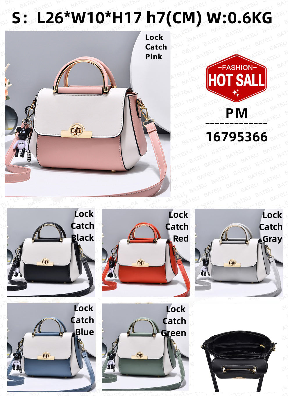 Elegant Retro Colorblock PU Leather Crossbody Bag with Top Handle