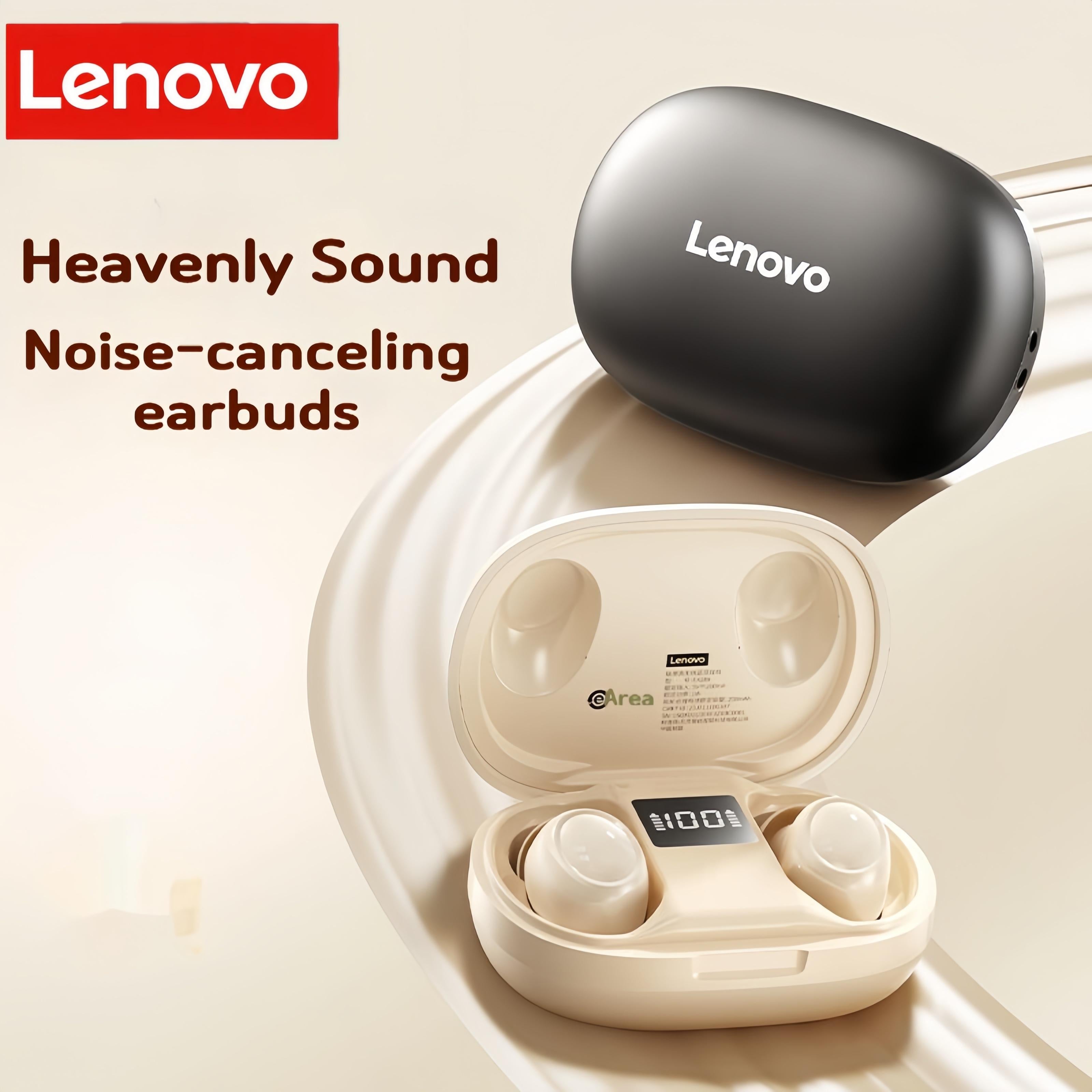 Lenovo EA289 Dot Style Bluetooth Earphones- Wireless Mini In-Ear TWS, ENC Noise Canceling, 28H Long Battery Life, Secure Fit for Sports Running Gym, HD Call/Music, Compatible with iPhone Samsung Android Phone Tablet