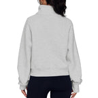 Loose Half-Zip Fleece-Lined Sweater Pullover