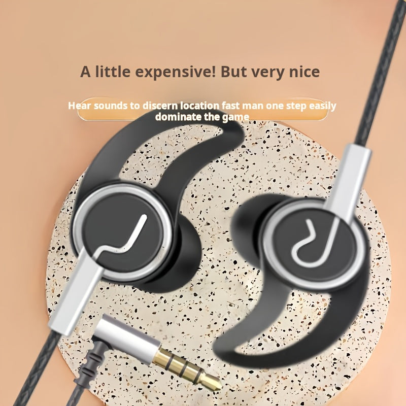 In-Ear Wired Headphones, Music Headphones, Gaming Wired Headphones, Low Latency, Inline Control with Microphone, High-Definition Calls, Compatible with 3.5Mm Round Jack And Type-C Flat Port, Suitable for Most Smartphones