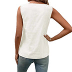 Asymmetric Diagonal Collar Tailored Vest Top