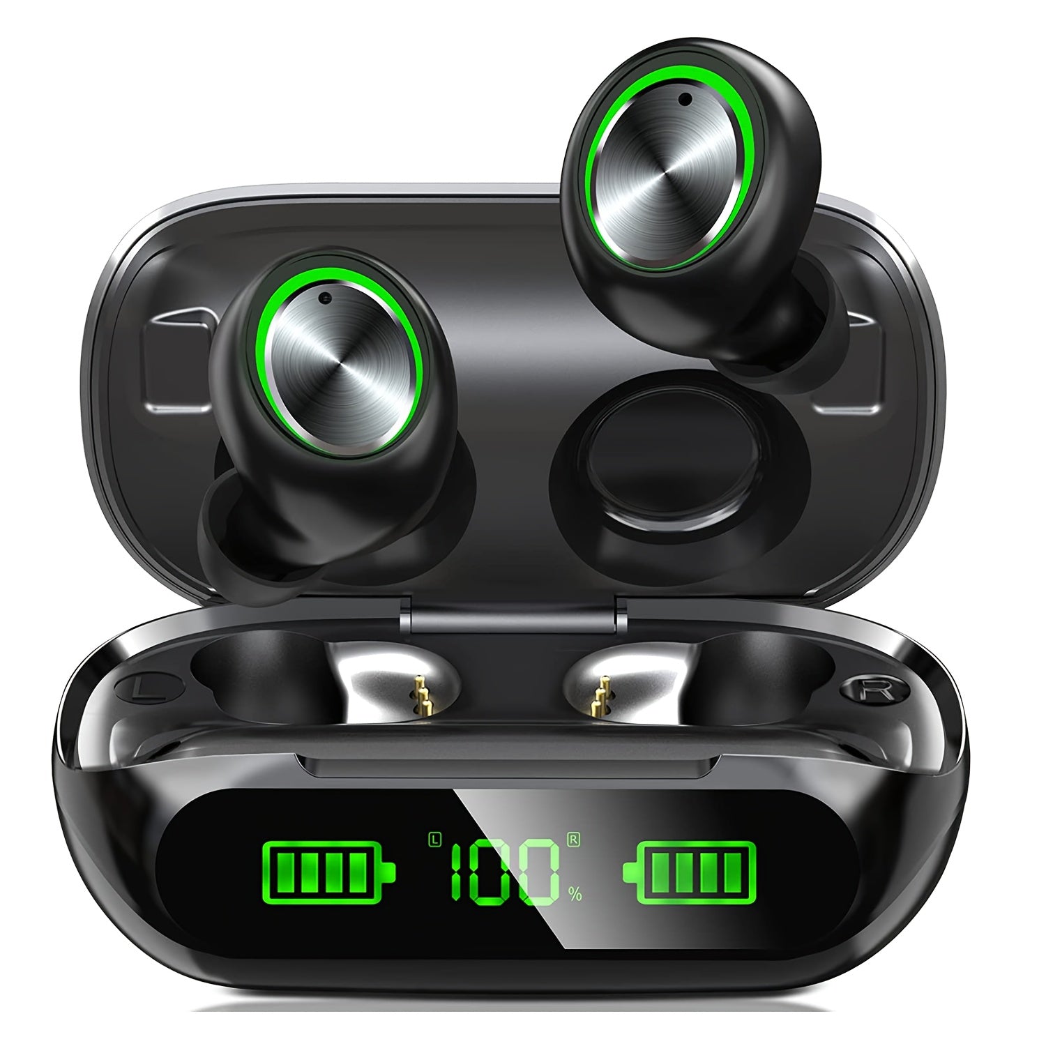 Wireless Earbuds 200Hrs Playtime Wireless 5.3 HD Calls & ENC Noise Cancelling Mic, IPX7 High Quality Sport Earbuds with 1400mAh Charging Case, Triple Noise Cancellation, Stereo Deep Bass for Running Workout Gym, Wireless Earb