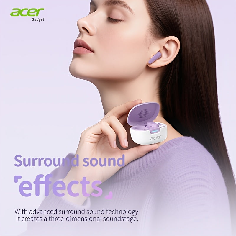 ACER OHR503 Wireless Headphones Offer Extended Standby Time, High-Fidelity Stereo Sound, Smart Noise Cancellation for Calls, Low Latency for Gaming, And a Comfortable Fit Suitable for Travel, Sports, Work, Study