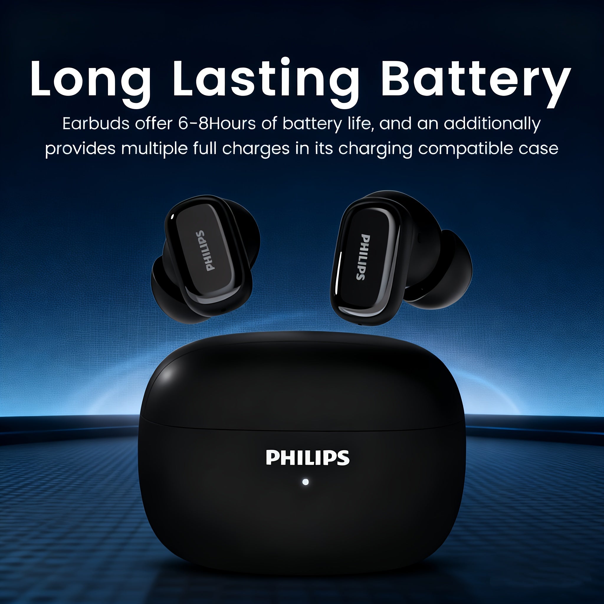 The 2025 Model of Philips' True Wireless Earbuds Boasts Cutting-Edge Noise Cancellation, Integrated Microphones, And USB Charging. with a Unique Open Rear Cover Design And a Robust 400 Mah Battery, These Headphones Are Ideal