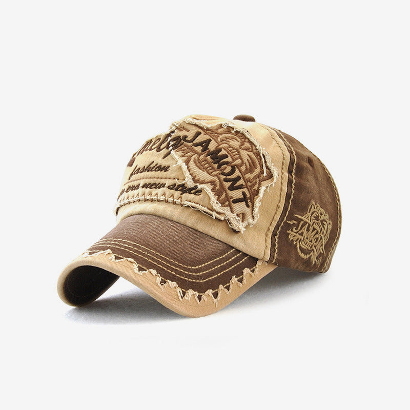 Embroidered Outdoor Leisure Tiger Head Sun Hat