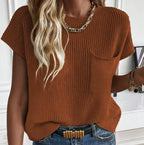 Fashion Tops Sweater With Short Sleeves
