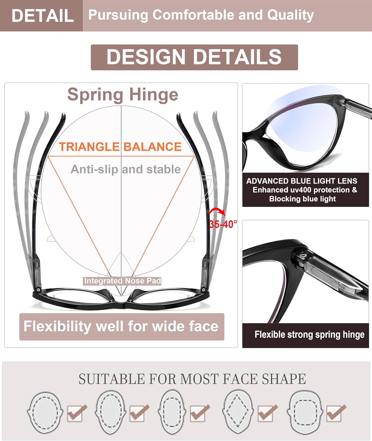 Ins Trendy Cold Tea Brown Square Transparent Frame, Ultra Light Slimming Daily Fashion Shades