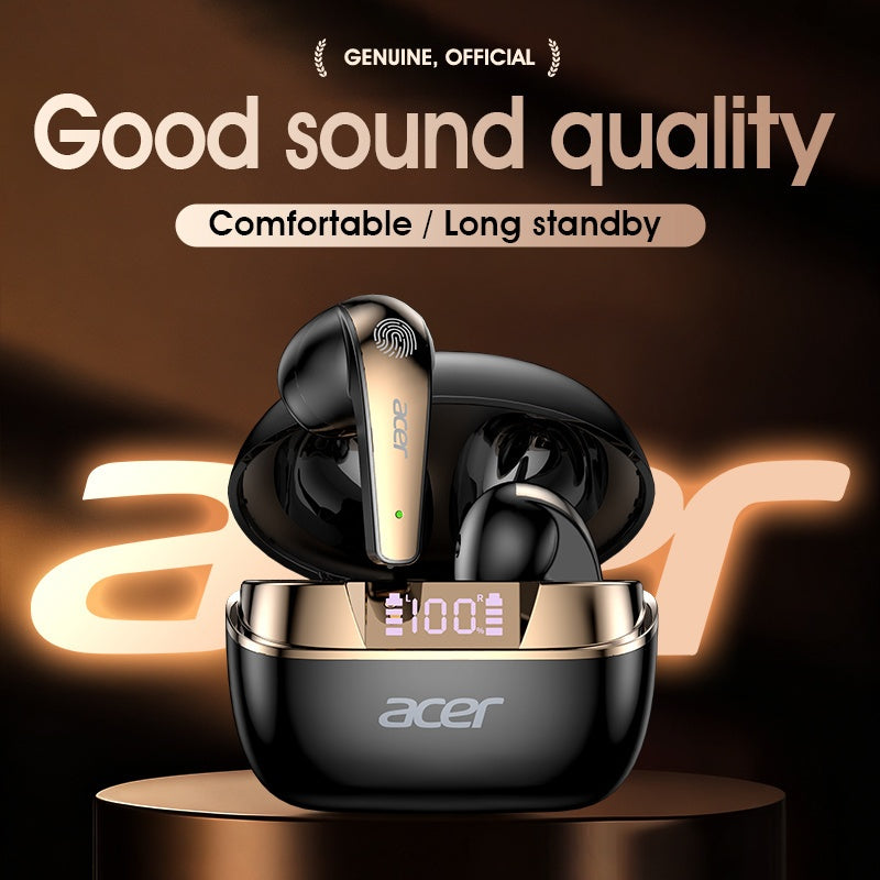 Acer TWS Wireless Earbuds with Deep Bass Stereo Sound + Call Noise Reduction, Long Battery Life, In-Ear Design for Sports And Running, Low Latency Gaming Mode, HIFI Audio, Lightweight Touch Control Design, Stylish Appearance