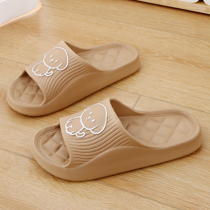 Cute Cartoon Dog Summer Non-Slip Rhombus Bathroom Slippers