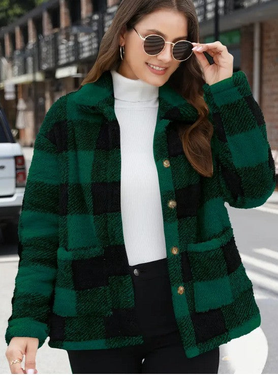 Classic Buffalo Plaid Button-Down Shirt Jacket