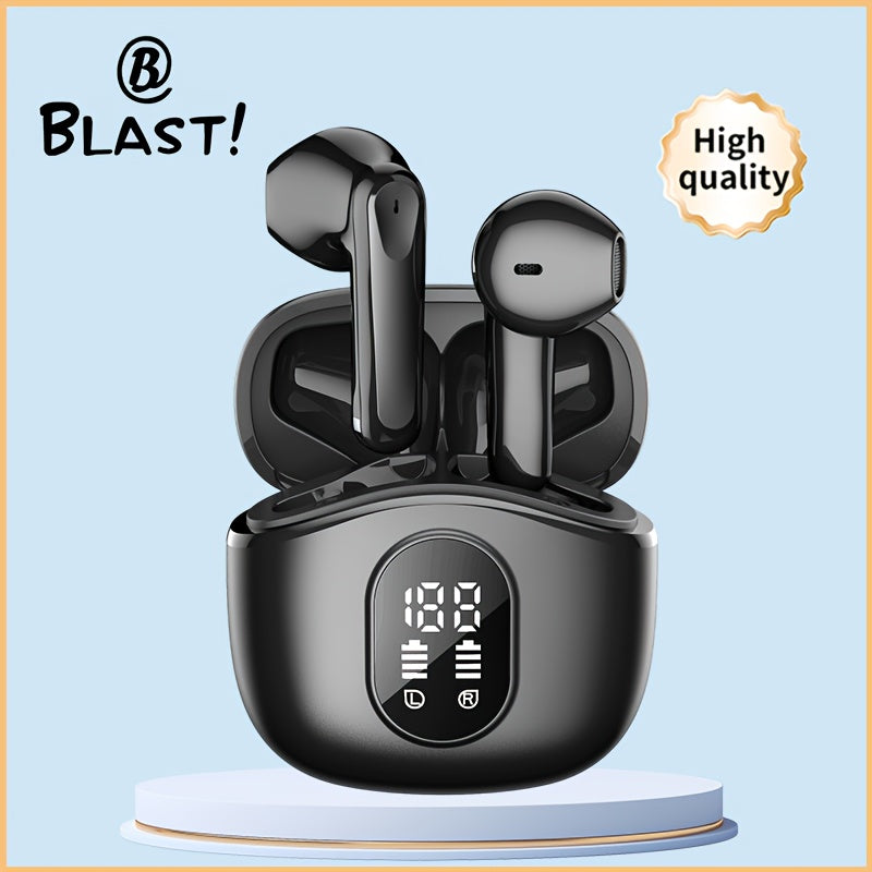 2025New TWS Earbuds | BT5.4 Wireless, Semi-In-Ear, 13mm Hi-Fi Bass, 48H Playtime ENC Mic + LED Display | Ultimate Wireless Companion for Music/ Gaming/ Movies Seamless with Phones, Tablets & PCs