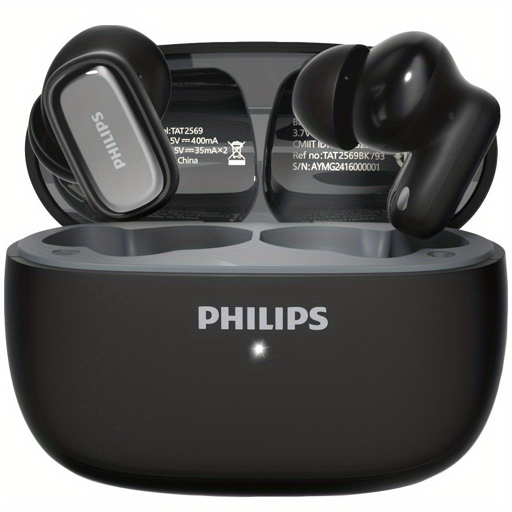 The 2025 Model of Philips' True Wireless Earbuds Boasts Cutting-Edge Noise Cancellation, Integrated Microphones, And USB Charging. with a Unique Open Rear Cover Design And a Robust 400 Mah Battery, These Headphones Are Ideal