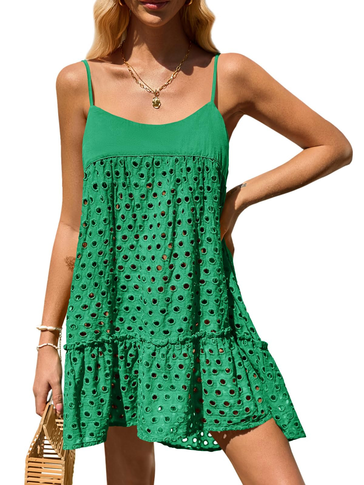 Crochet Hollow-Out Spaghetti Strap Cover-Up
