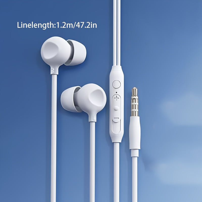 Wired Headphones, In-Ear Headphones, Sleep Headphones, with a Microphone, High-Definition Calls, 3.5Mm Round Jack, Type-C Flat Connector, Compatible with Most Smartphones And Tablets, Suitable for Gaming, Music, Sports, Study