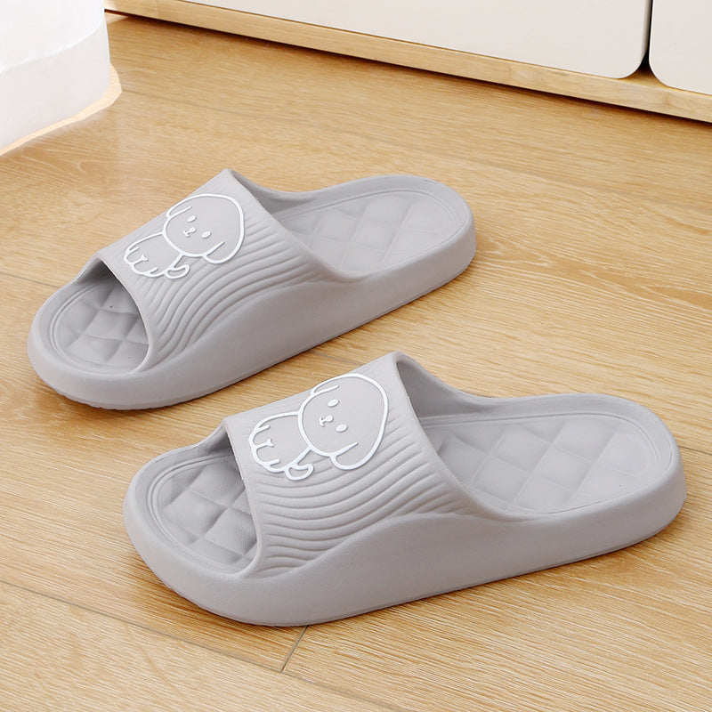 Cute Cartoon Dog Summer Non-Slip Rhombus Bathroom Slippers