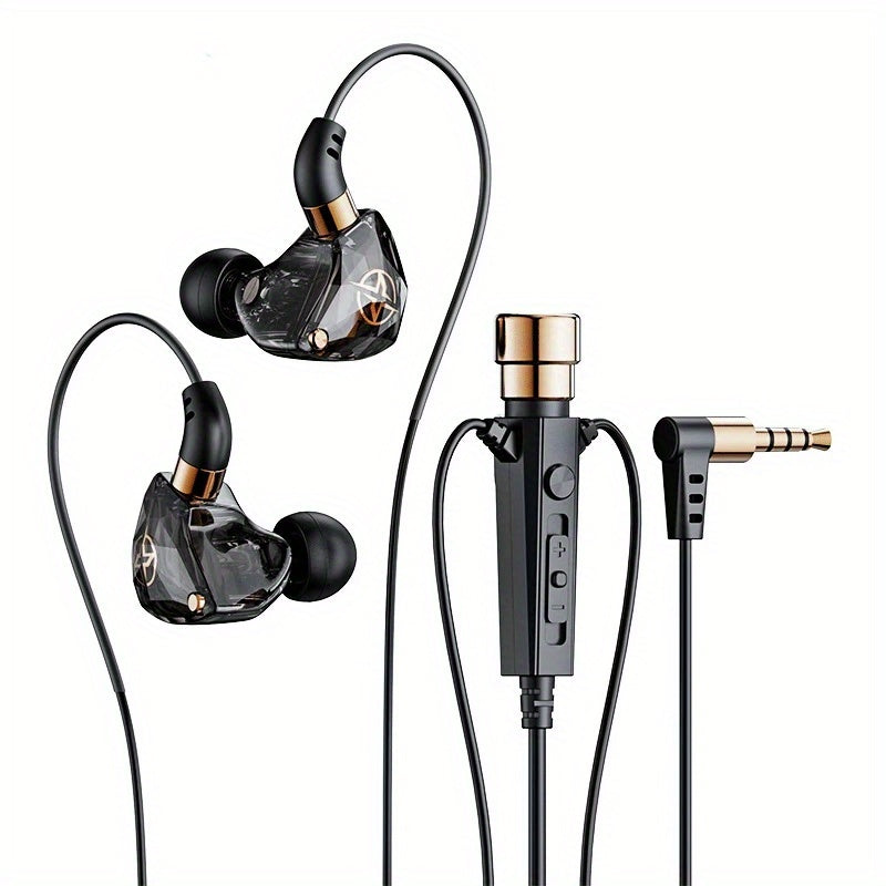KT-02 Karaoke Hifi Wired Headphones Featuring a Microphone for Singing, Equipped with a 3.5Mm AUX, Heavy Bass, Noise-Cancelling Earphones, Available in 1.2M And 3M Lengths for KTV Music, Without Battery