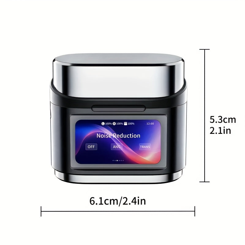 2025 New Active Noise Cancelling Earbuds (ANC), Smart Digital Display Touchscreen, Wireless Earbuds, Compatible with iPhone and Android TWS True Wireless Earbuds, 6 Microphones for Perfect Calls, Voice Control, Up to 40 Hours