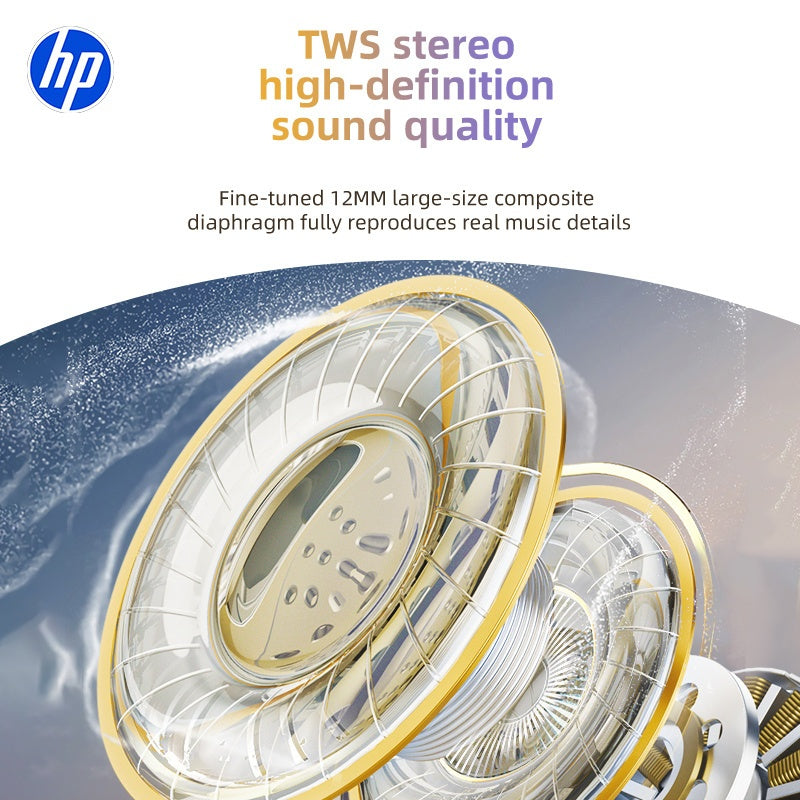 HP Official TWS Wireless Earbuds, Immersive Stereo Sound with Deep Bass, Low-Latency Mode for Gaming, Clear Call Noise Cancellation, AllDay Comfortable Fit for Study/Work/Sports, Multi-Device Compatible, Great Tech Gift for C