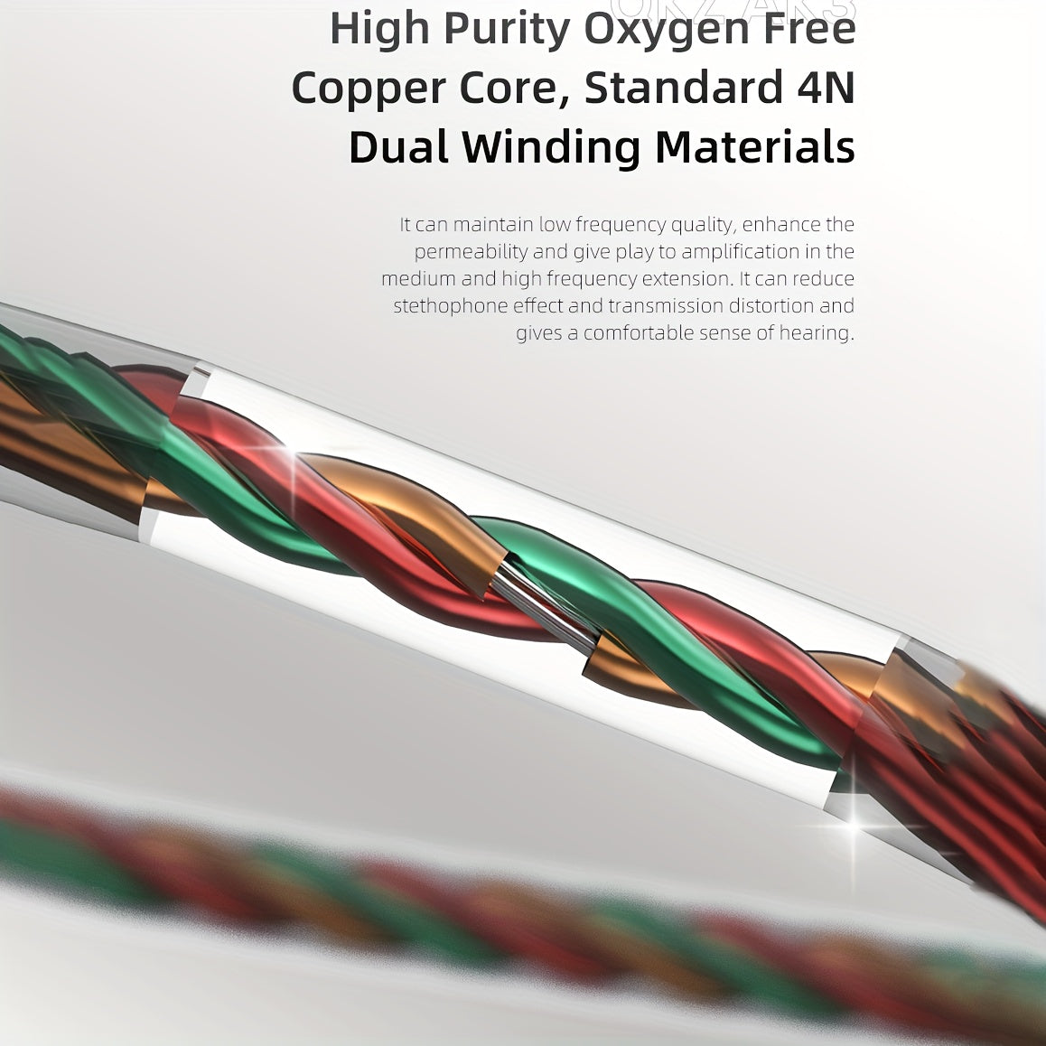 QKZ AK3 Semi-Open Dynamic Wired Earbuds Featuring a Microphone, 3.5Mm Connector, Titanium-Coated Driver, Resin Casing, High-Fidelity Stereo Sound, Powerful Bass, And In-Line Controls – Perfect for Gaming, Sports, Djing, And