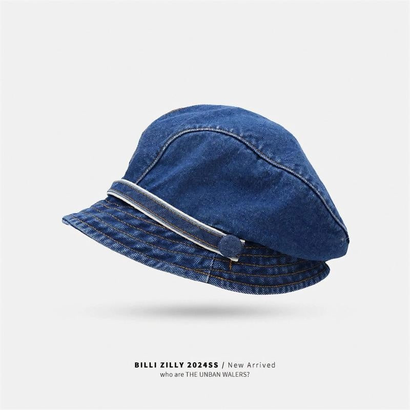 Jean Fisherman Hat Women's Short Brim Beret Bucket Hat