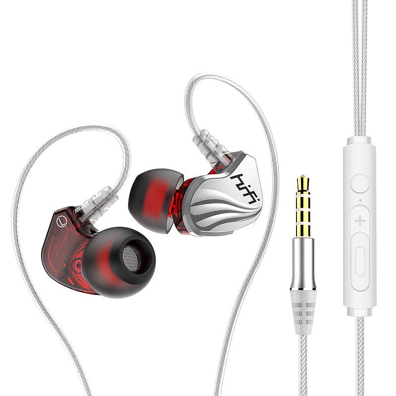 Wired Stereo Headphones | 6D Surround Heavy Bass, Bio-Fiber Diaphragm, 10Mm Music Unit, Tpe Outer Skin, Wire Control With Microphone, 3.5Mm Plug, Digital Type-C Plug, Silver White And Gray, Suitable For Mobile Phones, Compute