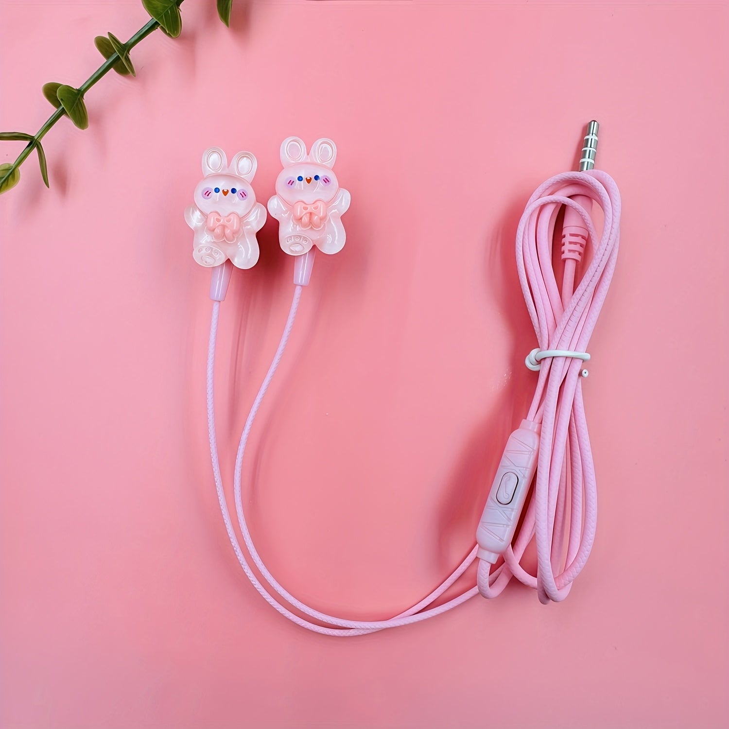 Pink Wired Headphones with Cute DIY Cartoon Jewelry, New Wired Headset Built-in Microphone & Volume Adjustment,Suitable for Daily Use, Birthday Gifts,Holiday And Graduation Party Gifts, Direct Plug-in Function, HD Calling, Mu